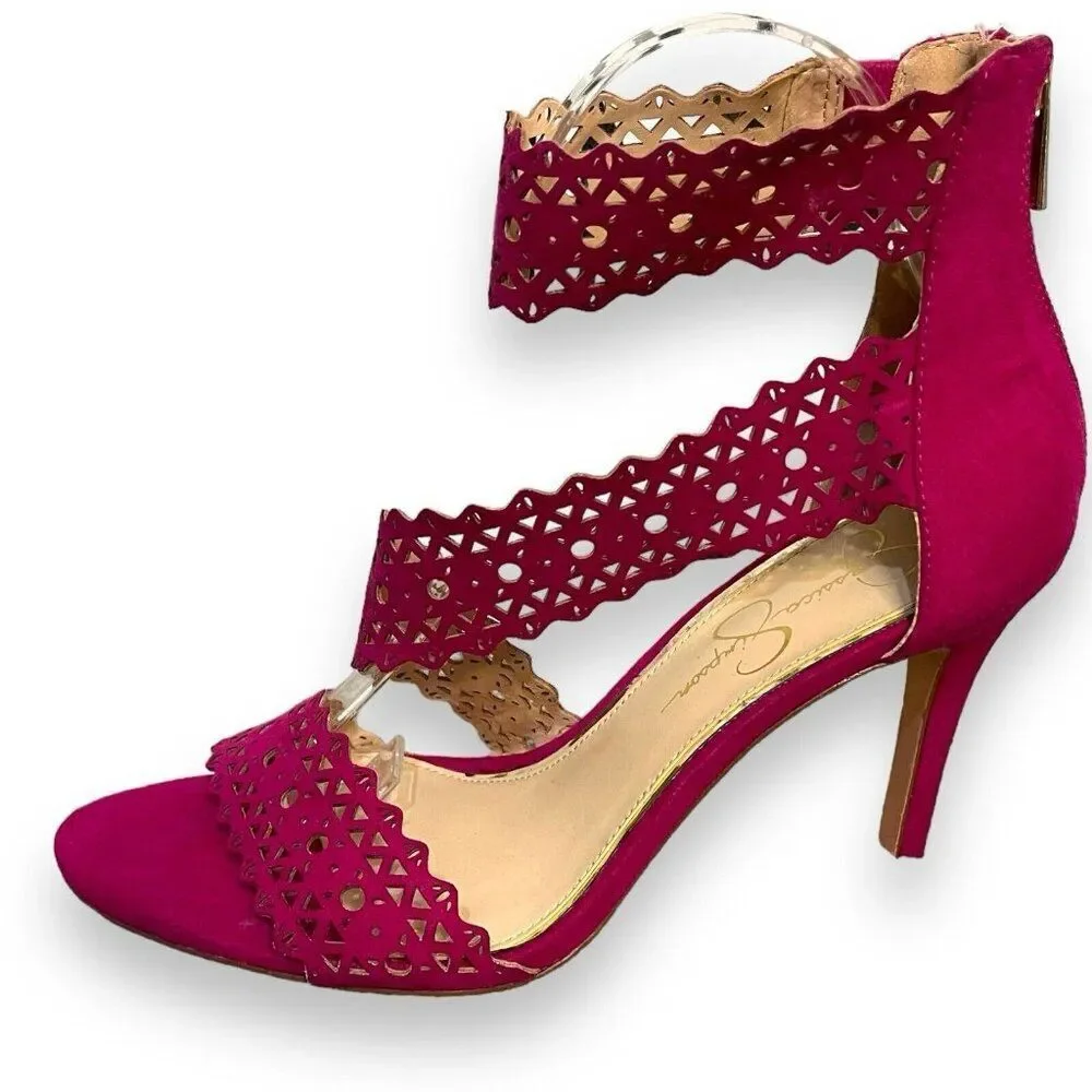 Jessica Simpson Jastia High Heels Women 5.5 Pink Cut Out Open Toe READ DESCRIPTI